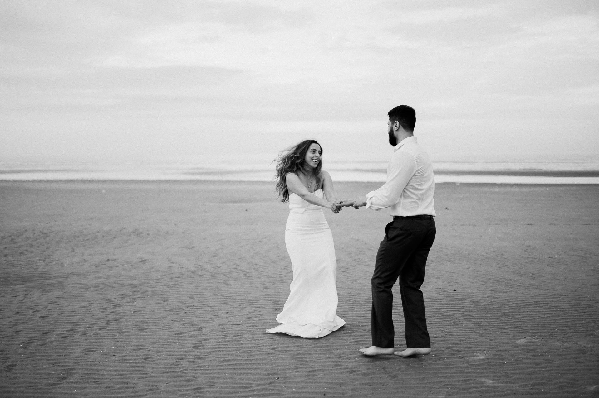 Demiana and Goergeuos - Camber Sands Golden Hour Beach Shoot - Laura Williams Photography-18.jpg