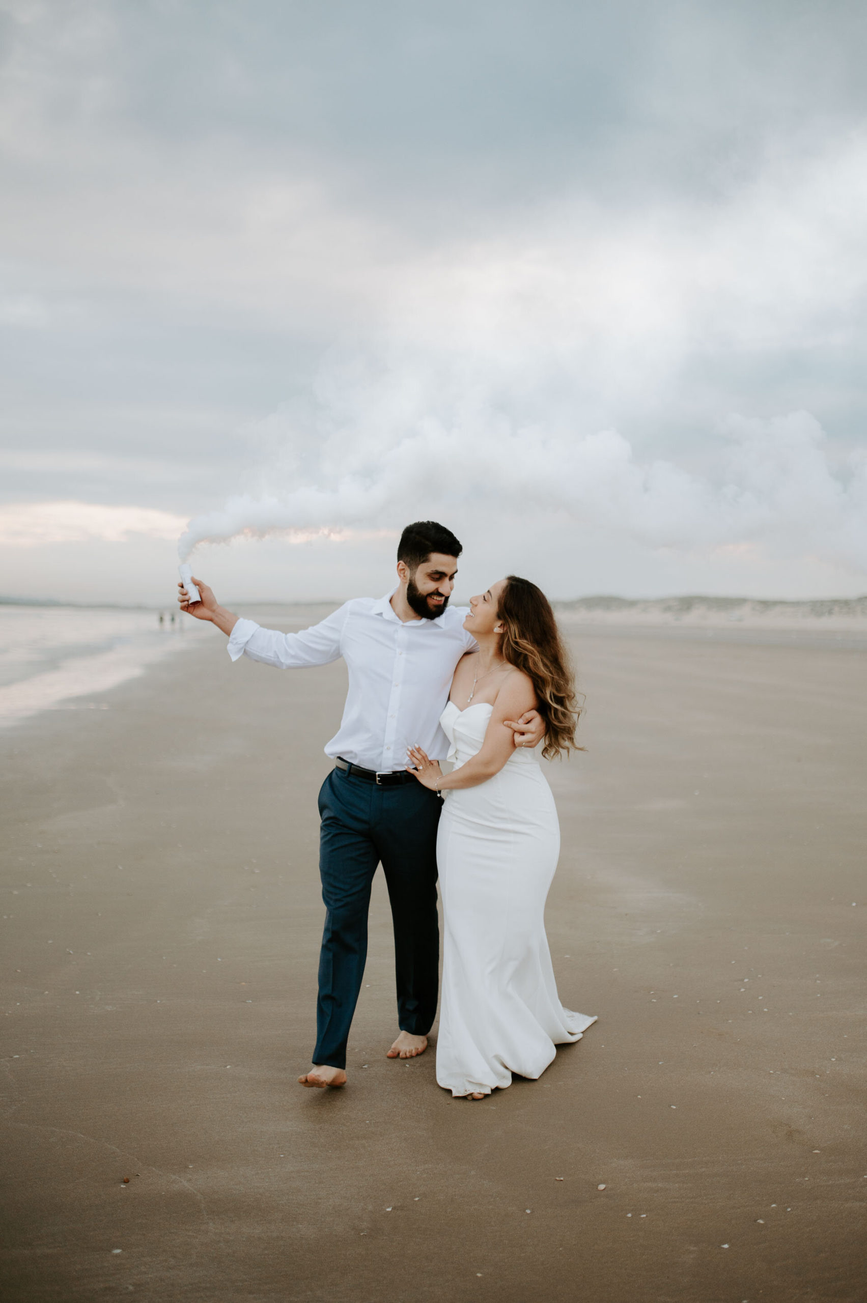 Demiana and Goergeuos - Camber Sands Golden Hour Beach Shoot - Laura Williams Photography-32.jpg