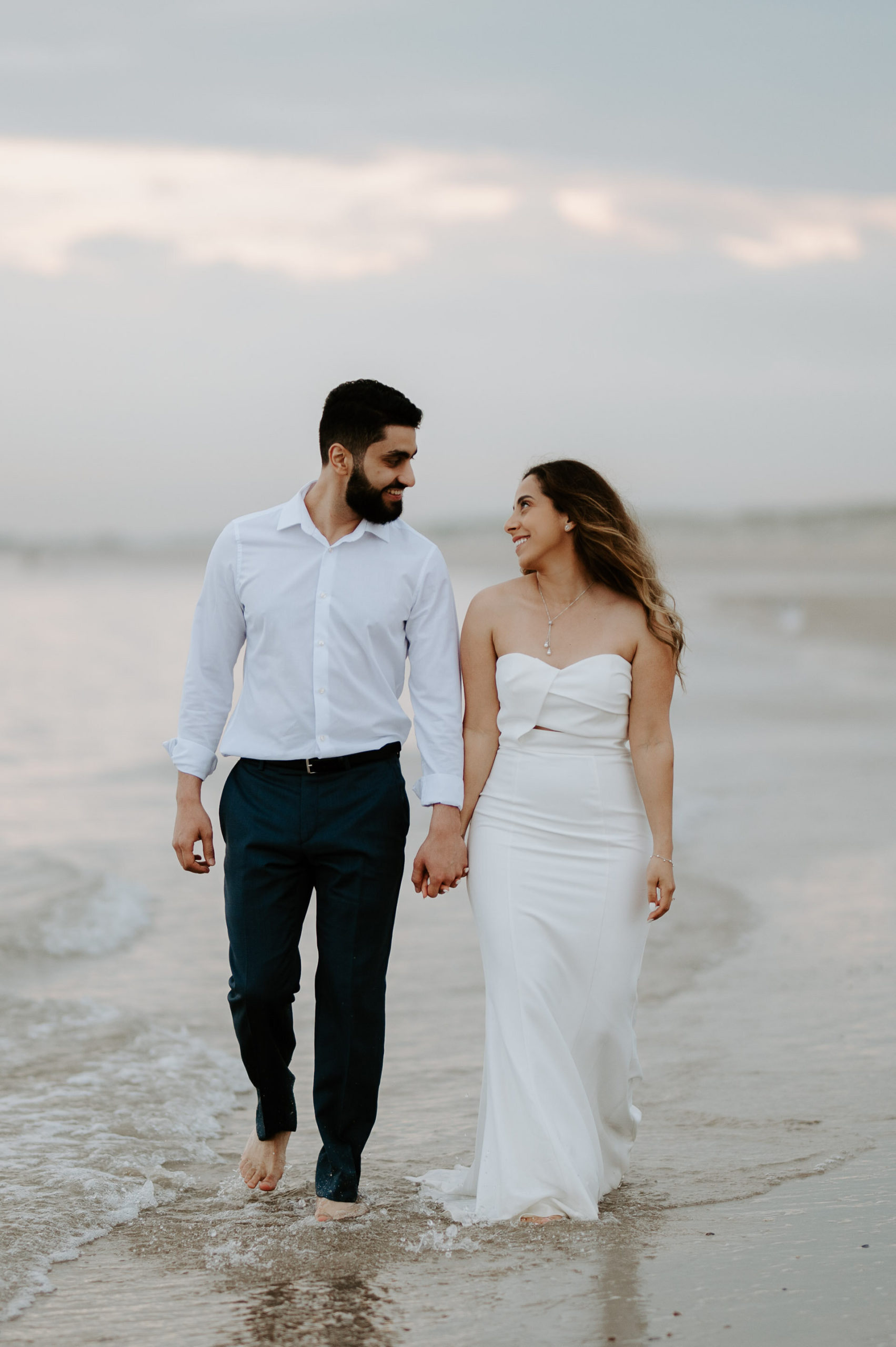Demiana and Goergeuos - Camber Sands Golden Hour Beach Shoot - Laura Williams Photography-37.jpg