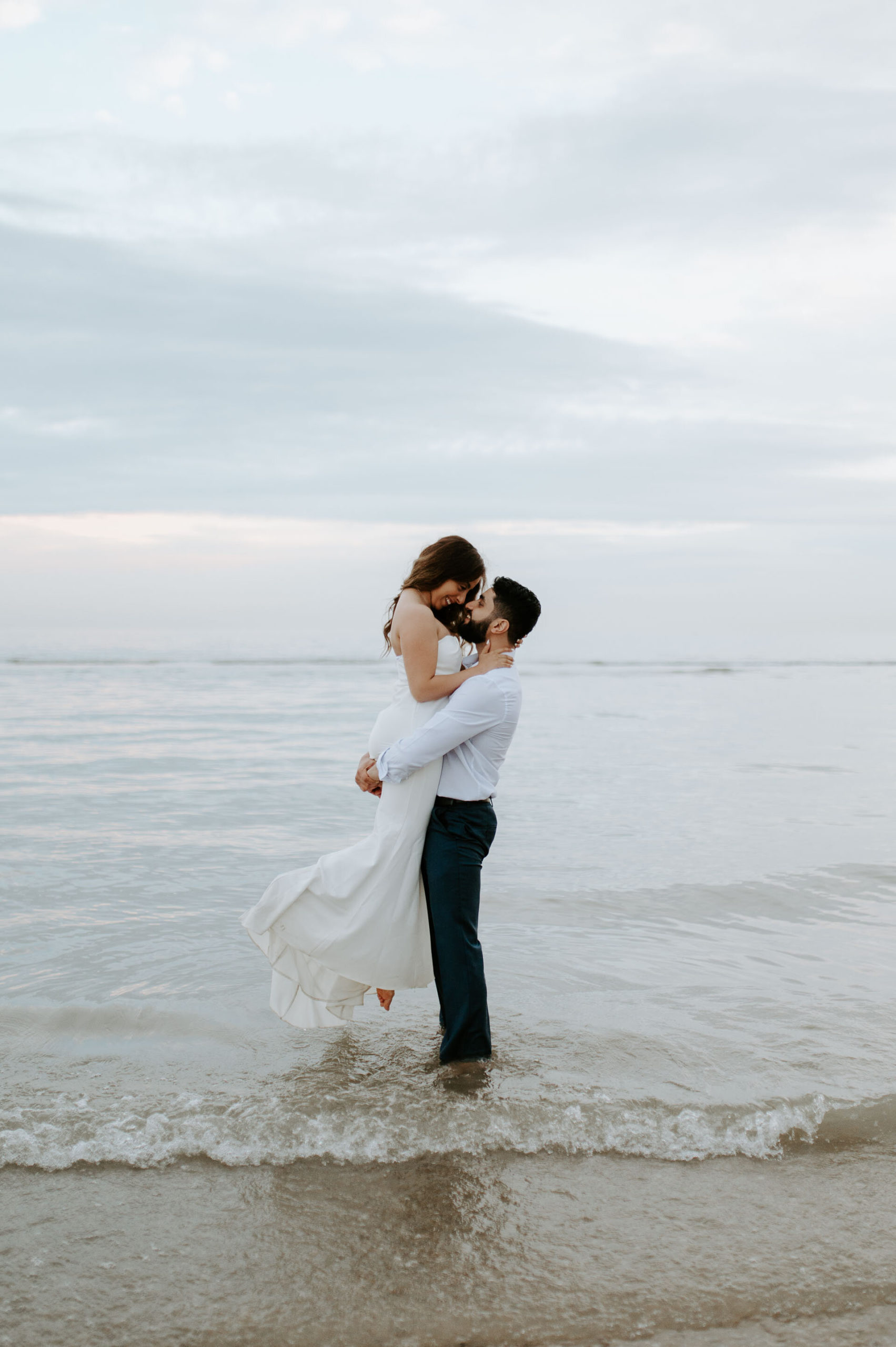 Demiana and Goergeuos - Camber Sands Golden Hour Beach Shoot - Laura Williams Photography-40.jpg