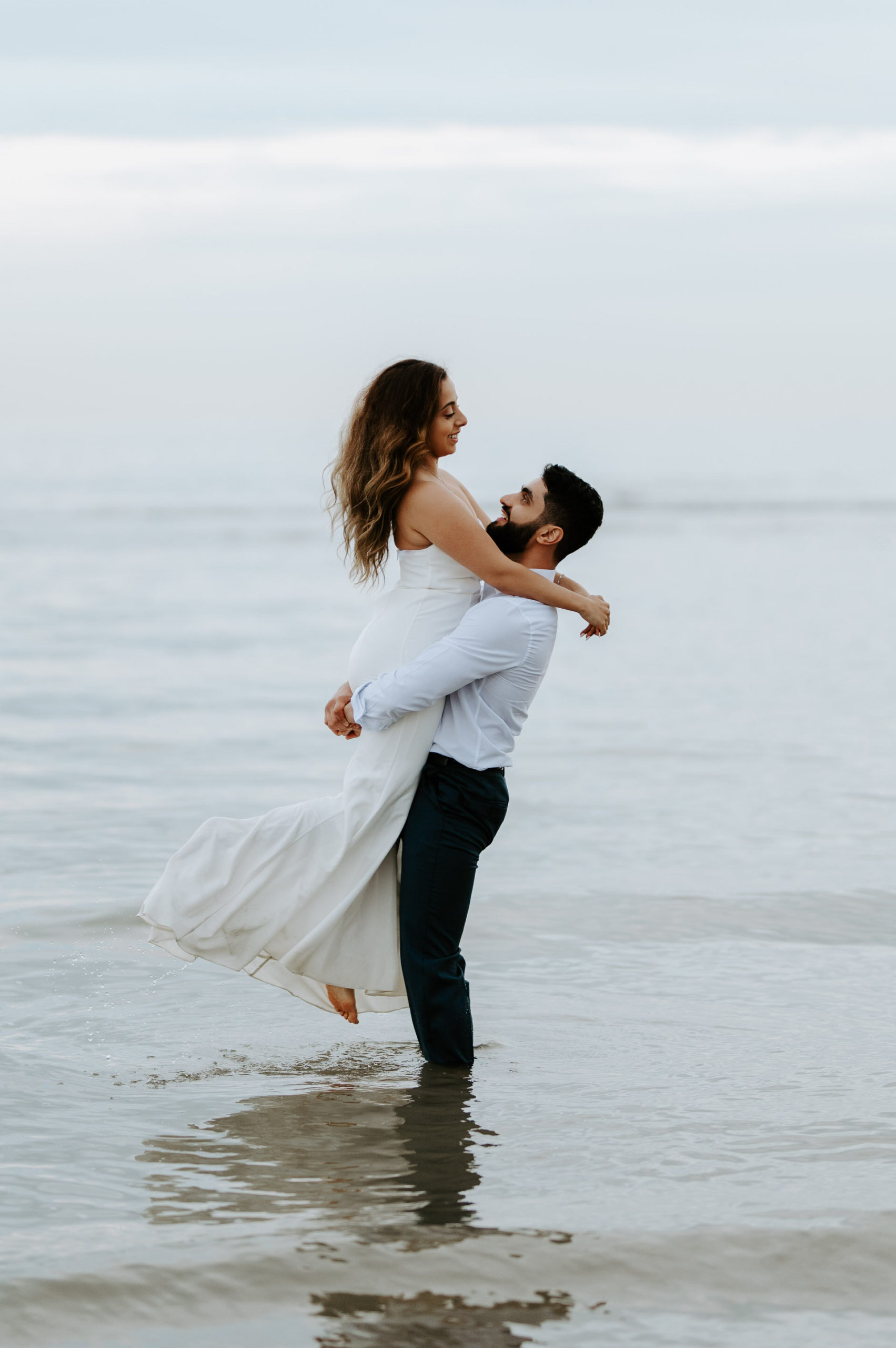 Demiana and Goergeuos - Camber Sands Golden Hour Beach Shoot - Laura Williams Photography-42.jpg