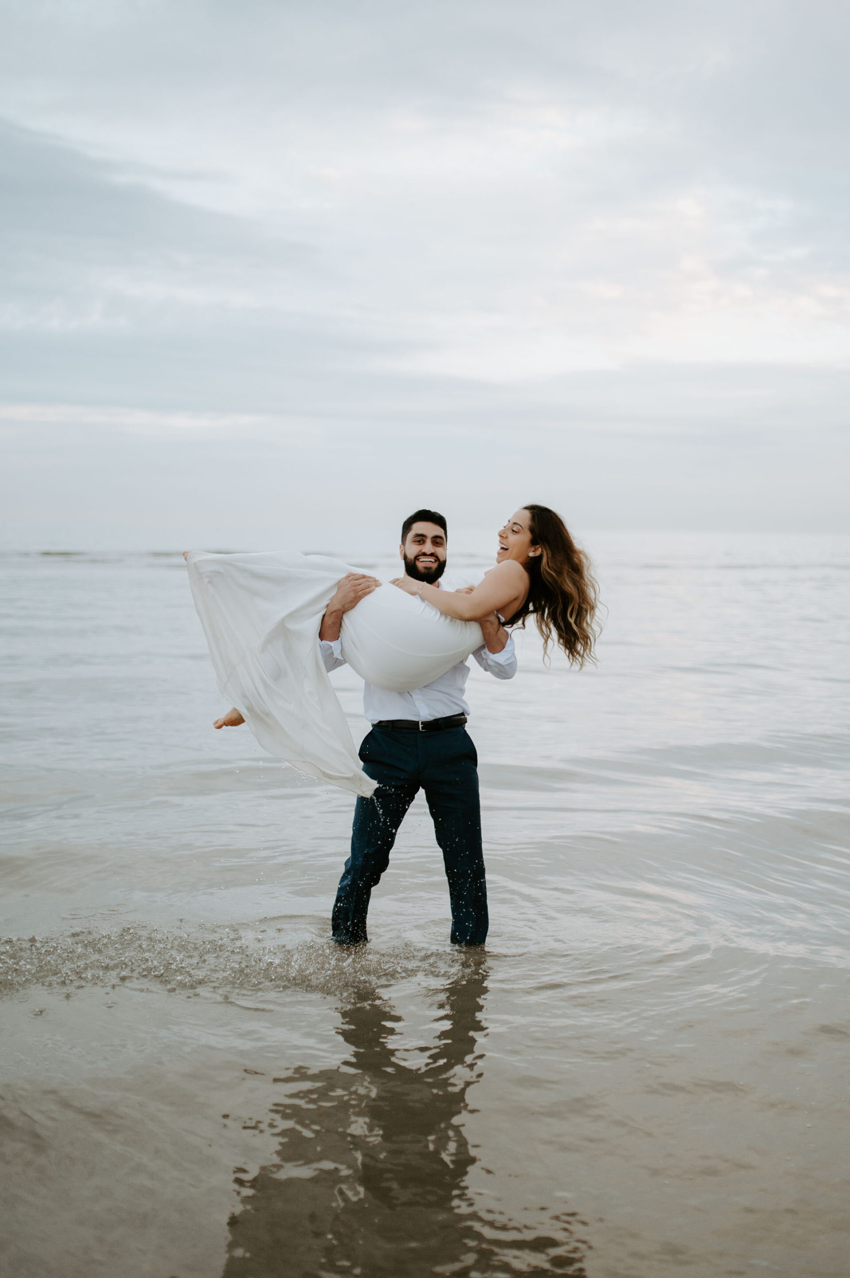 Demiana and Goergeuos - Camber Sands Golden Hour Beach Shoot - Laura Williams Photography-45.jpg