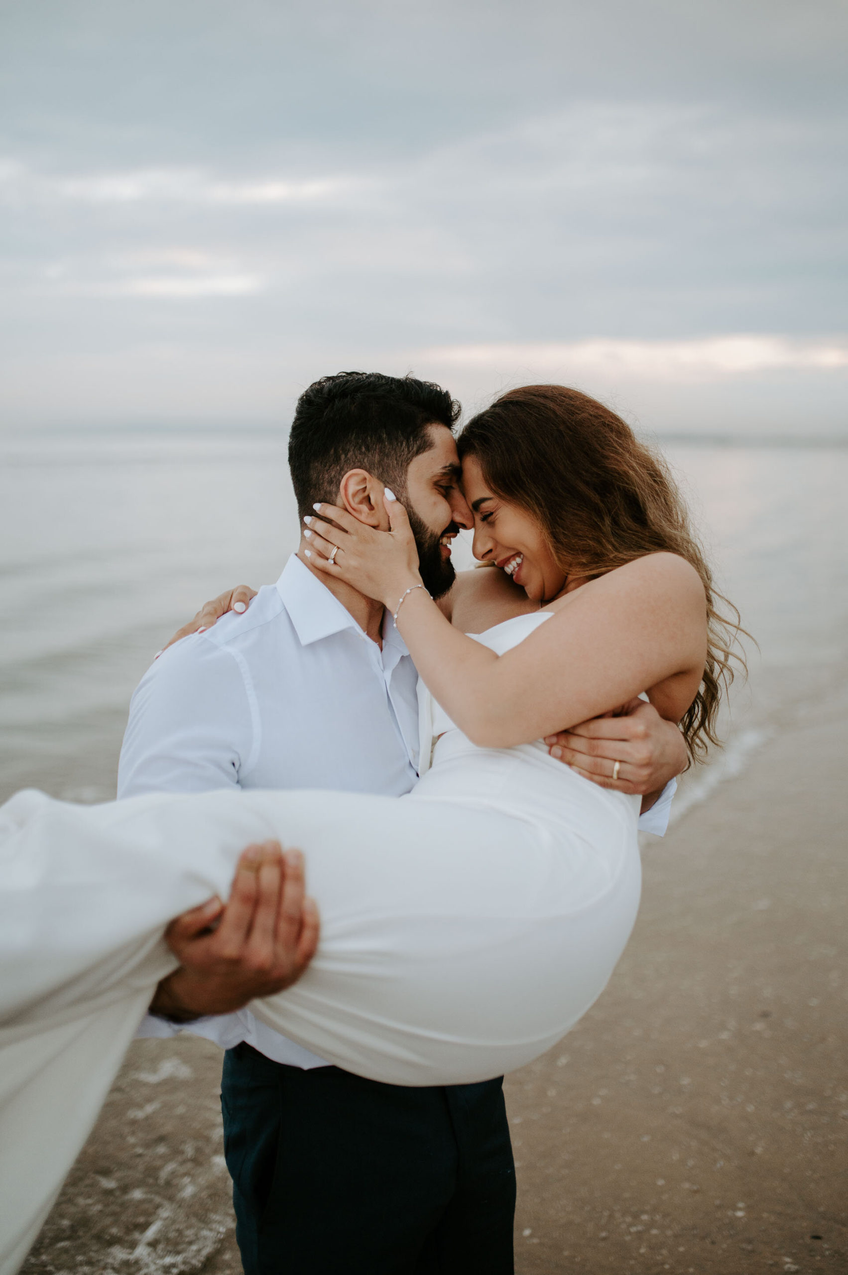 Demiana and Goergeuos - Camber Sands Golden Hour Beach Shoot - Laura Williams Photography-47.jpg