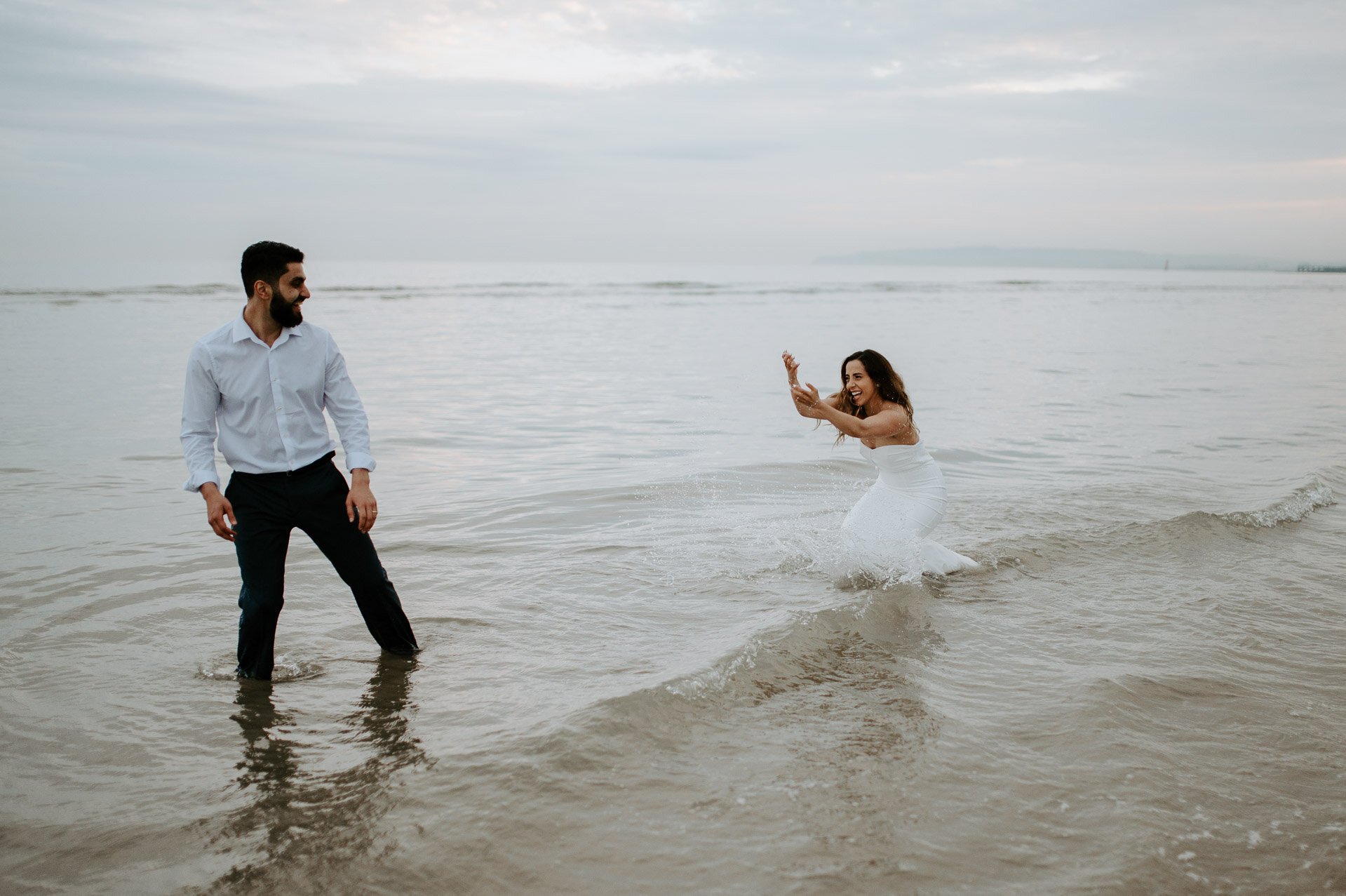 Demiana and Goergeuos - Camber Sands Golden Hour Beach Shoot - Laura Williams Photography-49.jpg