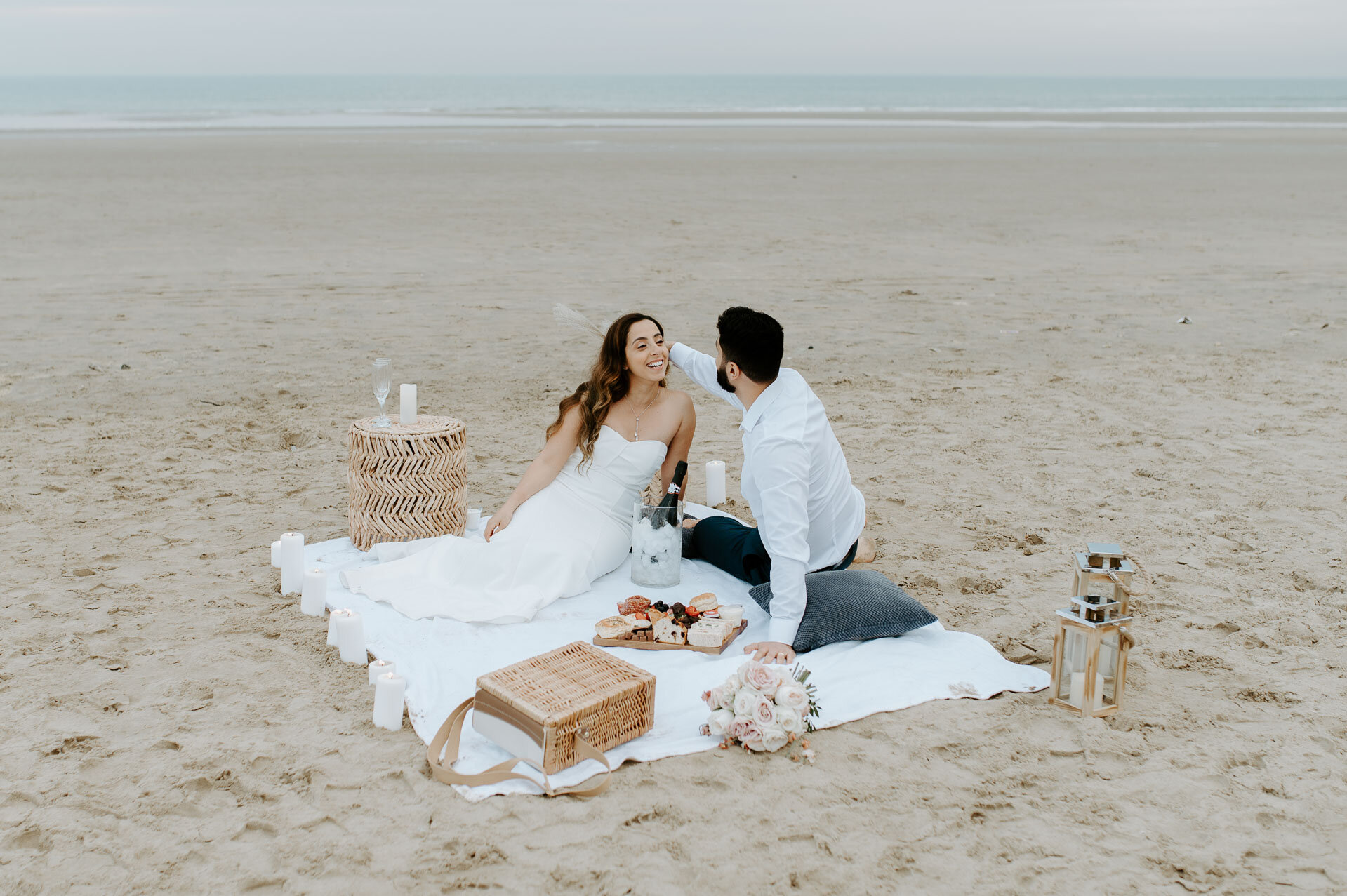 Demiana and Goergeuos - Camber Sands Golden Hour Beach Shoot - Laura Williams Photography-6.jpg
