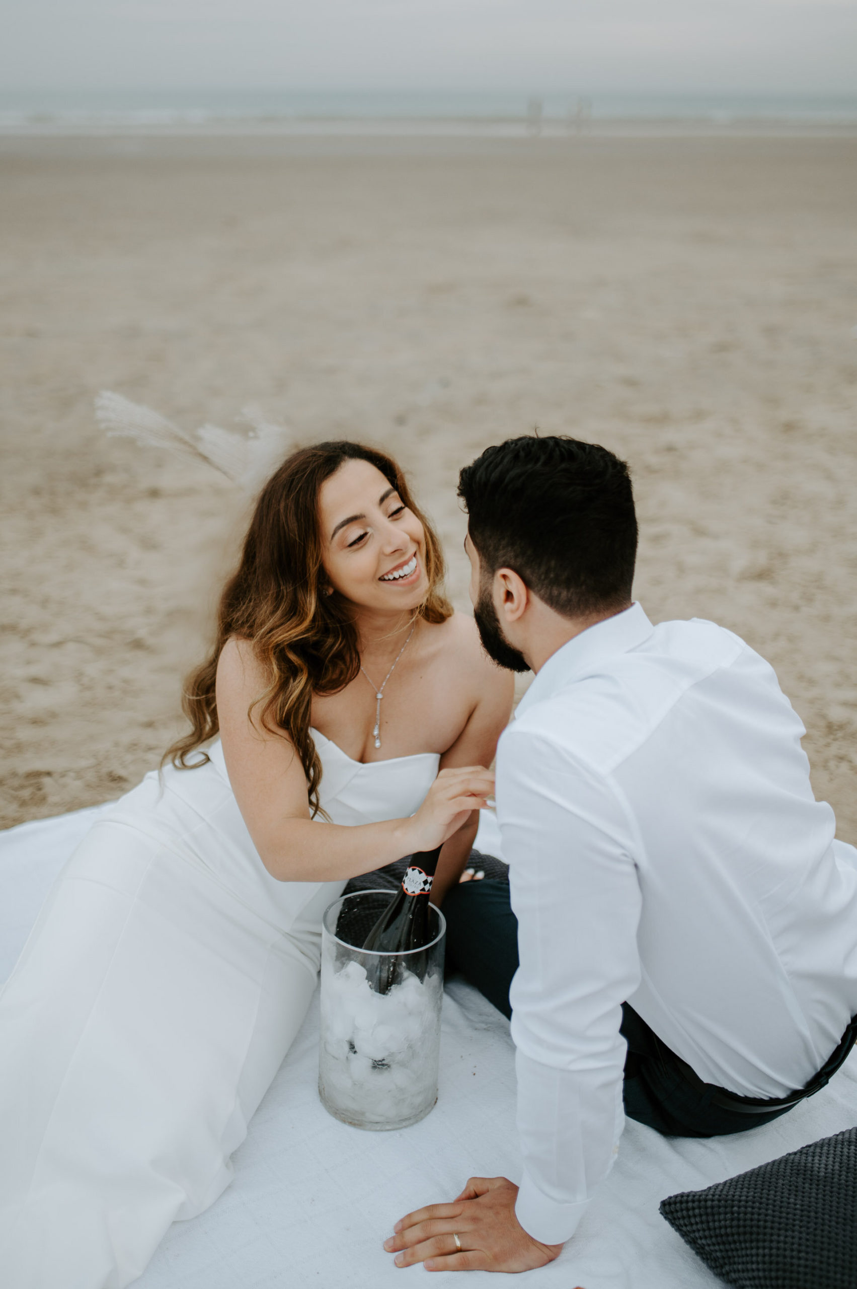 Demiana and Goergeuos - Camber Sands Golden Hour Beach Shoot - Laura Williams Photography-8.jpg