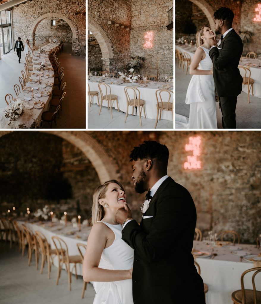 couple at wedding reception at this must be the place barcelona