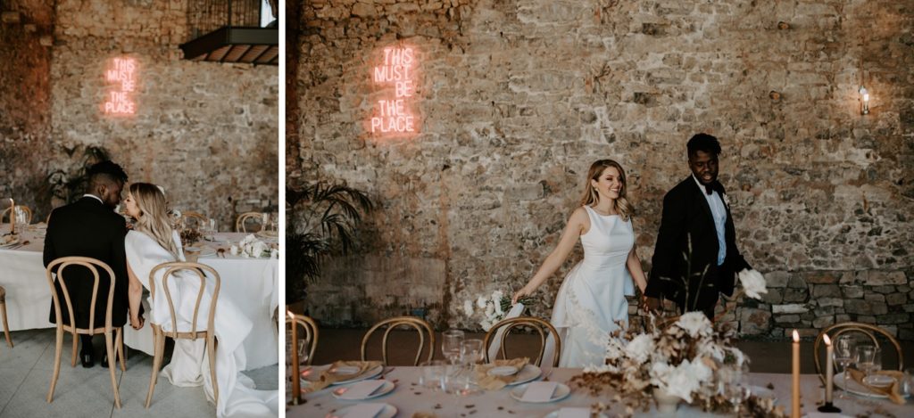 couple at wedding reception at this must be the place barcelona