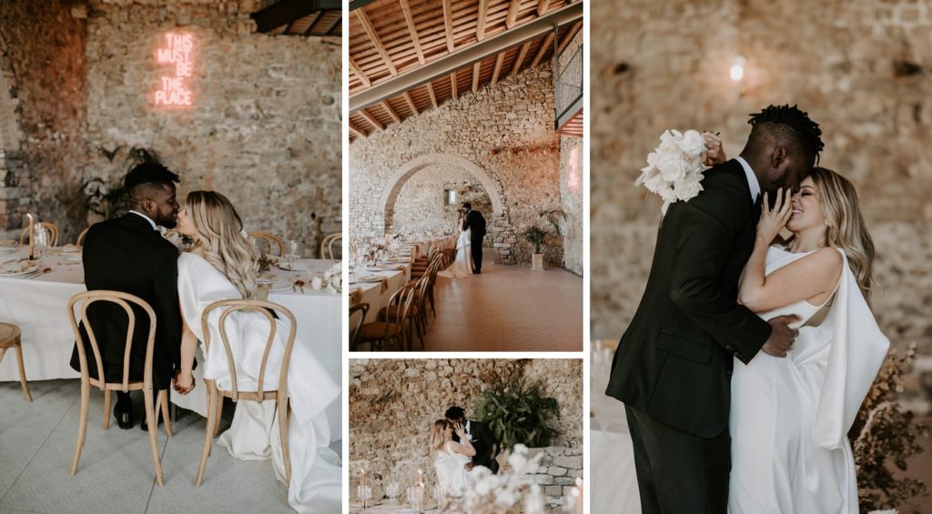 couple at wedding reception at this must be the place barcelona