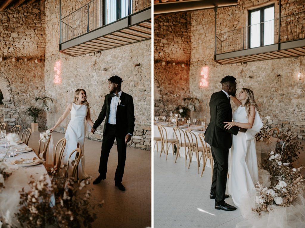 couple at wedding reception at this must be the place barcelona