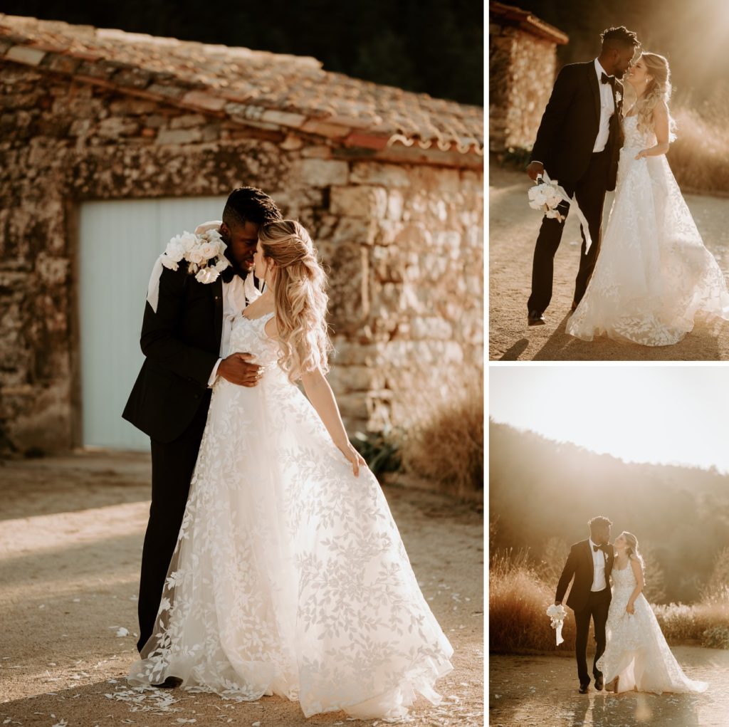 couple at golden hour at this must be the place barcelona wedding venue