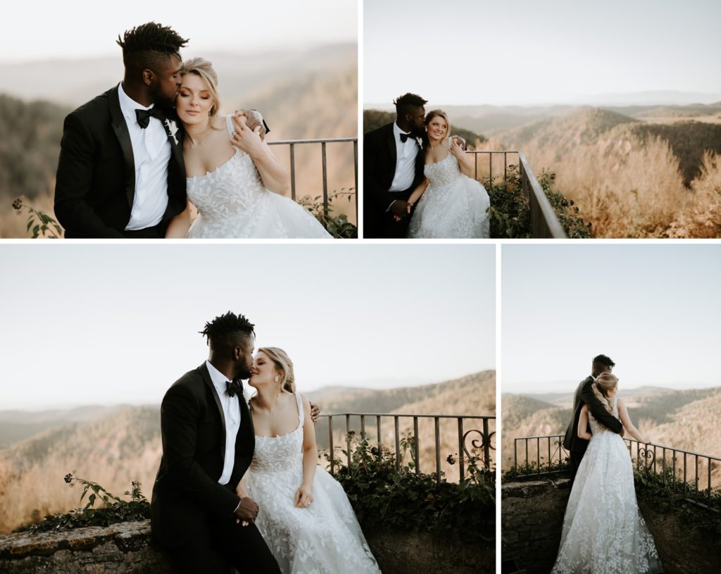 couple with mountain views at this must be the place barcelona wedding venue