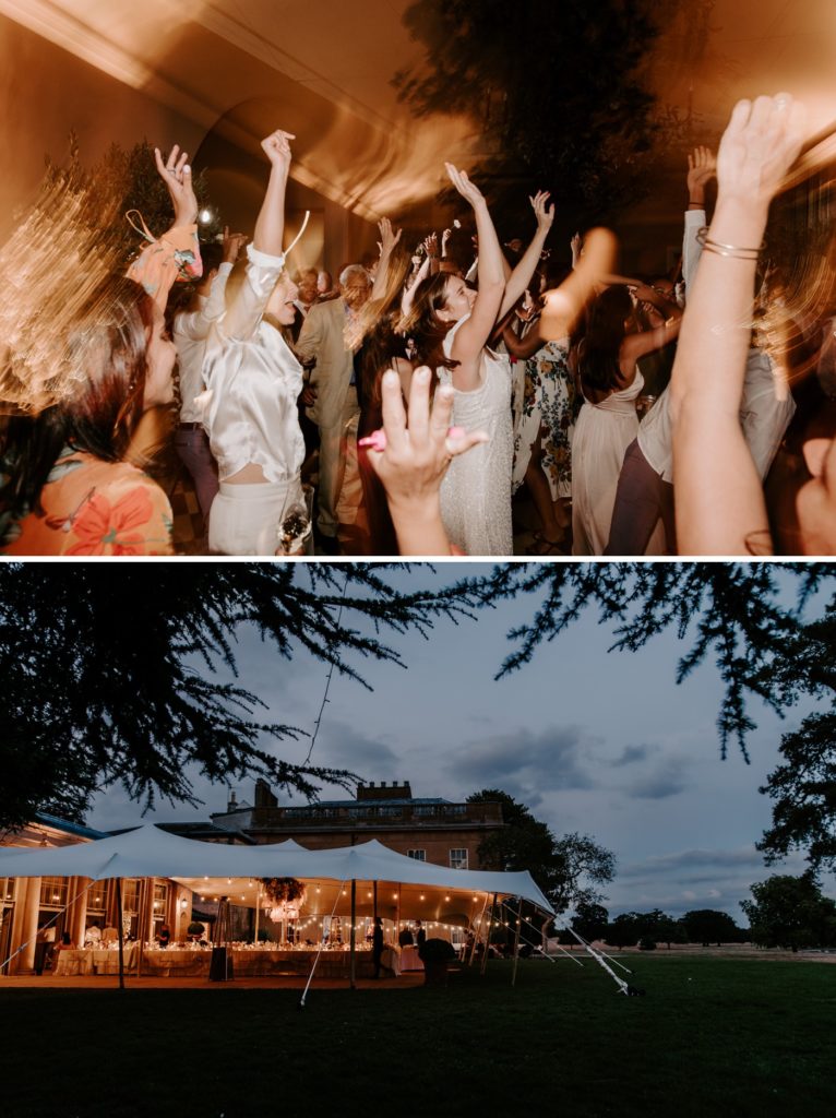 wedding party at sibton park estate nightime