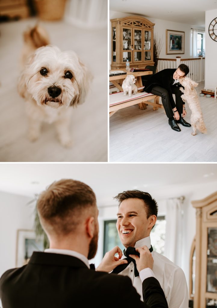 groom getting ready for wedding