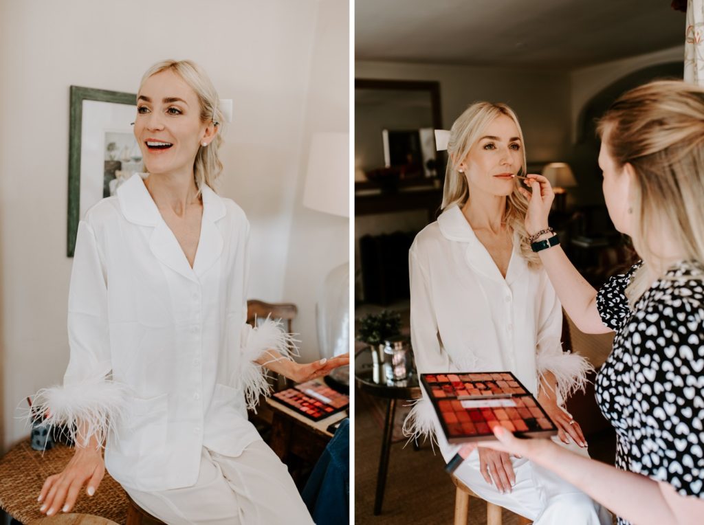 bride getting ready for wedding
