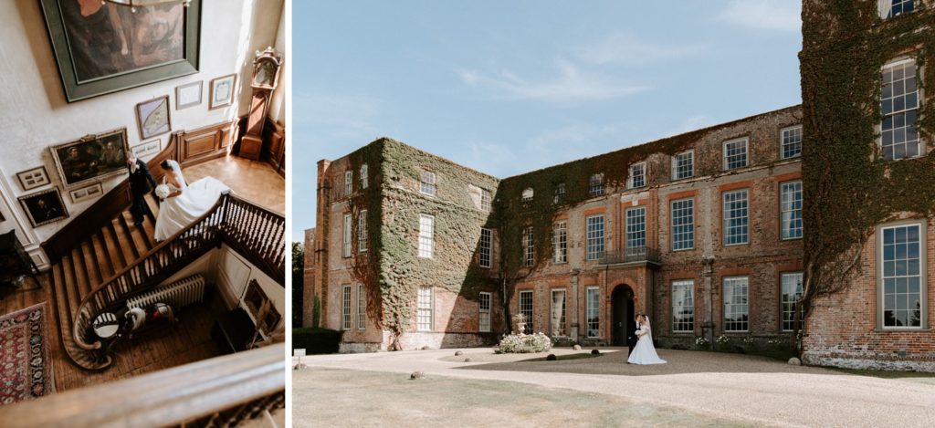bride and groom portraits at glemham hall
