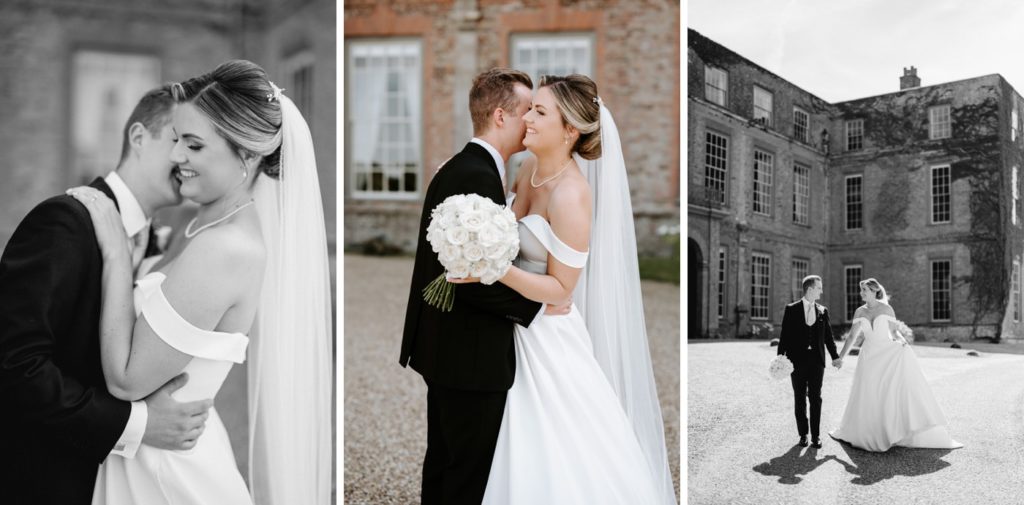 bride and groom portraits at glemham hall