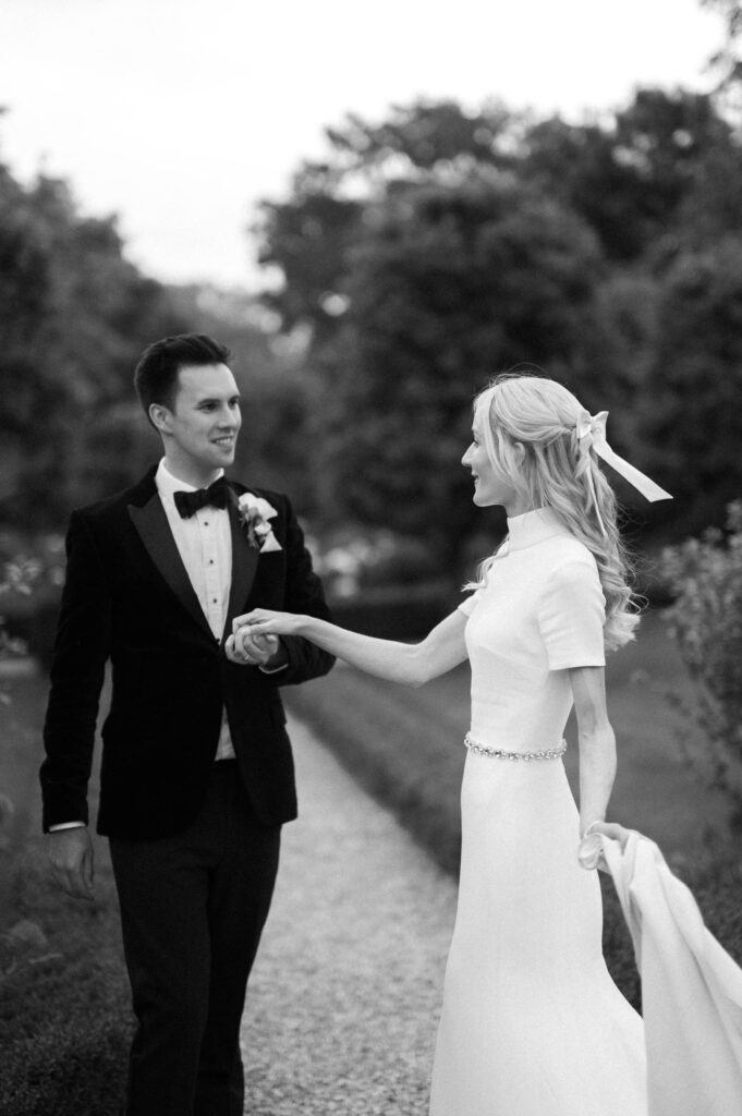 bride and groom dancing in Hampshire wedding venue
