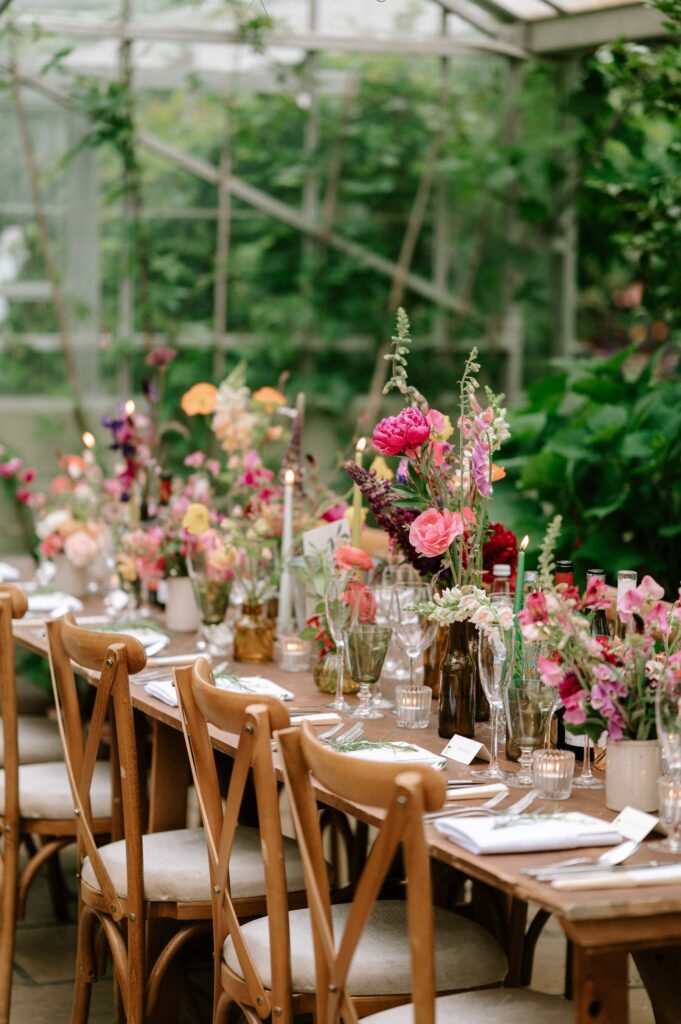 West Green house gardens wedding reception set up 