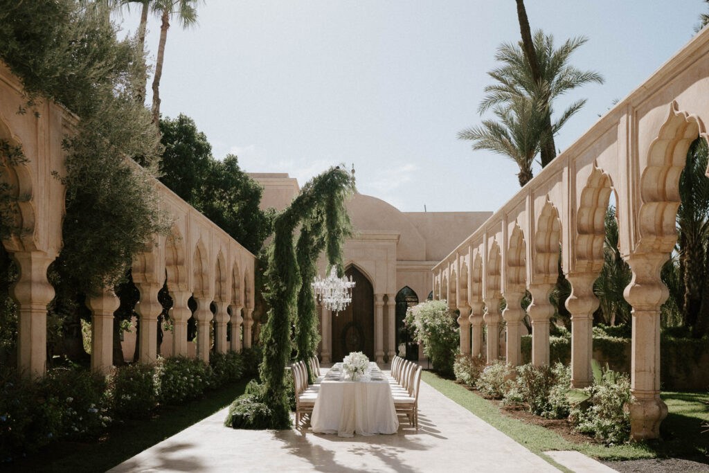 wedding reception set up at Palais namaskar