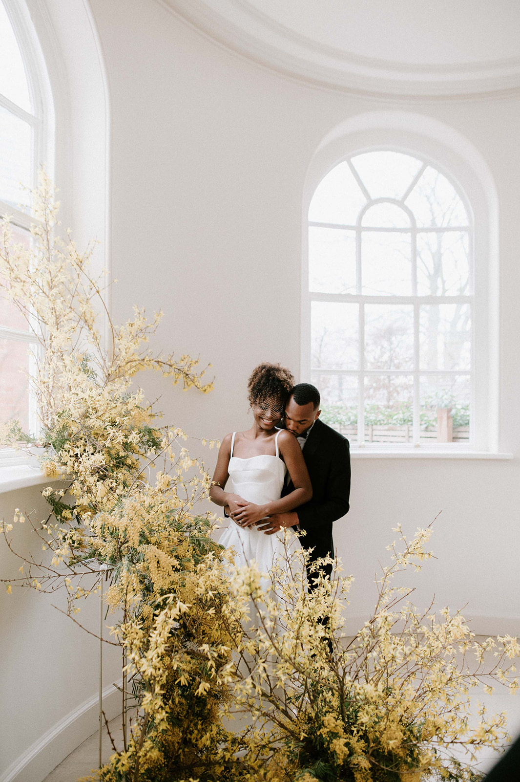 portrait of bride and groom