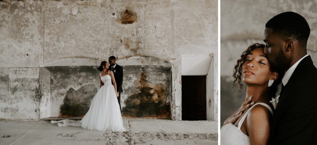 couple at wedding reception at Colonia Rusinol barcelona wedding venue