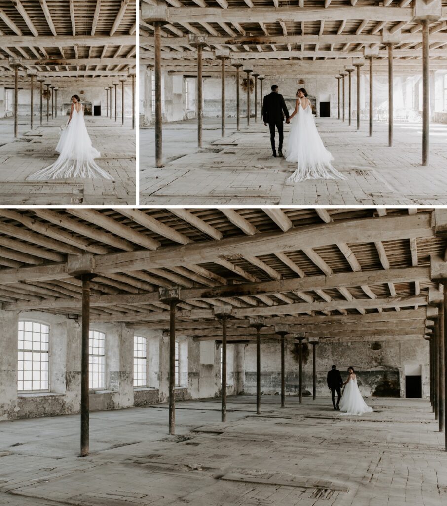 couple at wedding reception at Colonia Rusinol barcelona wedding venue
