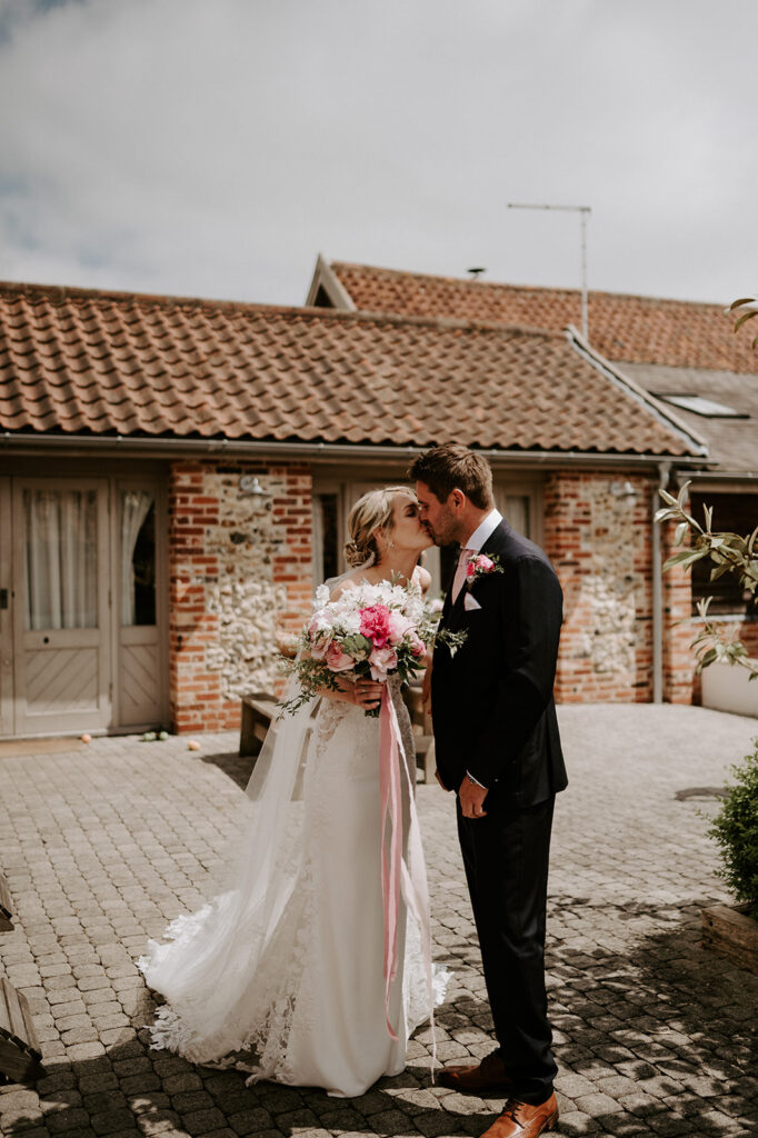 bride and groom first look at retreat east