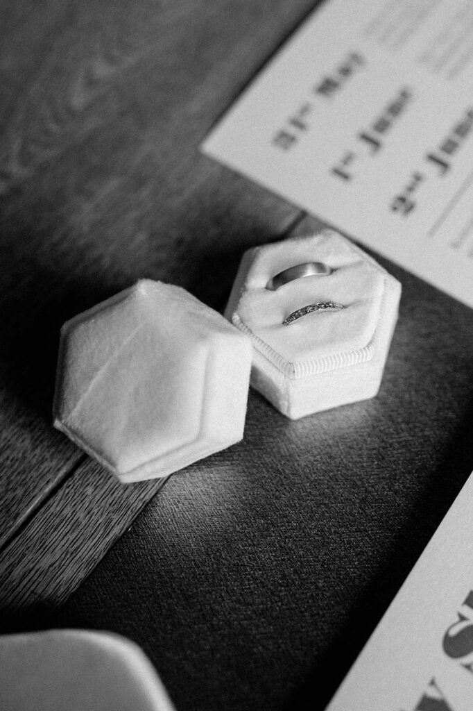 rings in ring box at retreat east