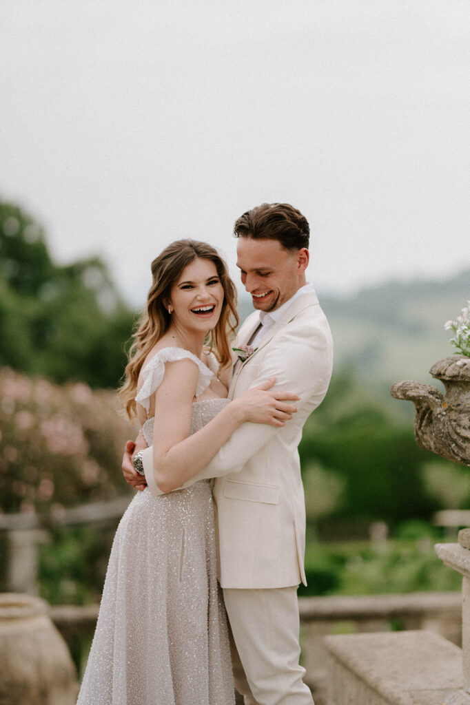 couple laughing at euridge manor 