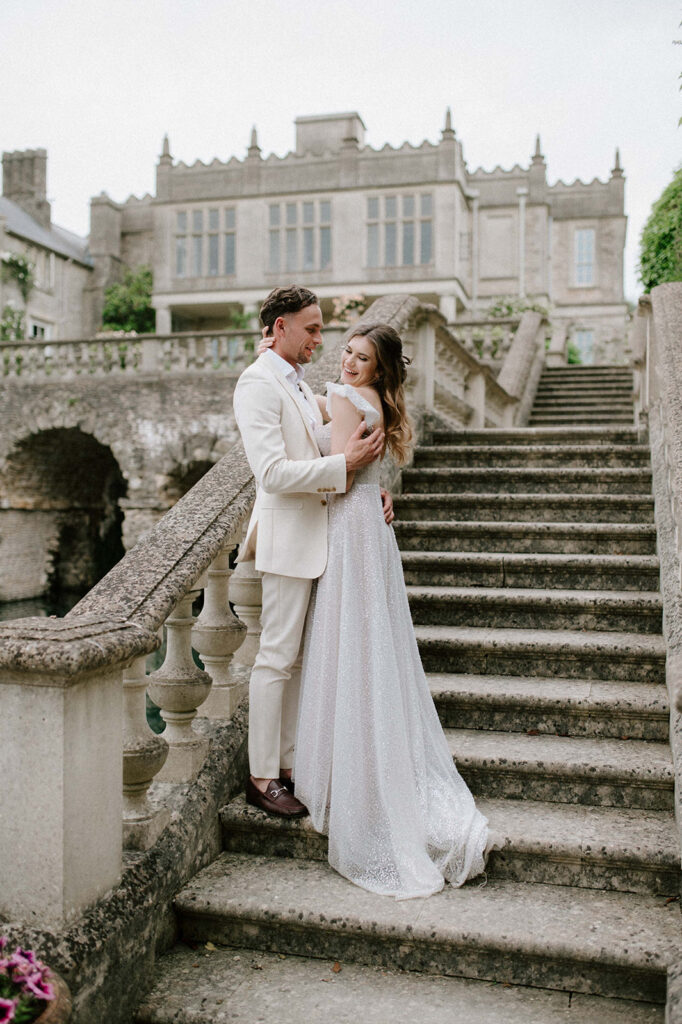 couple on steps at euridge manor