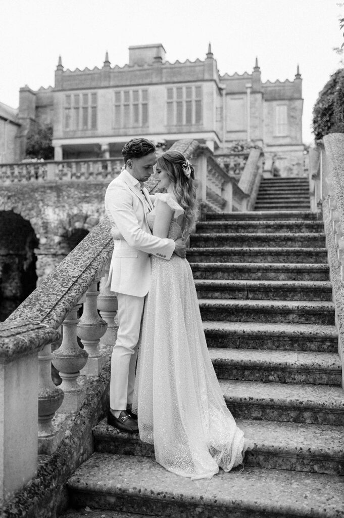 couple on steps at euridge manor