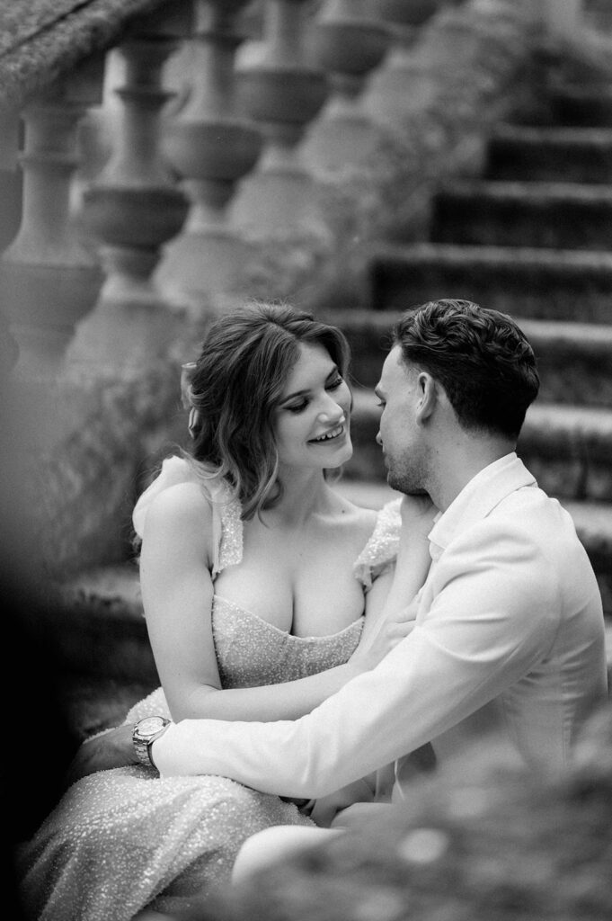 couple on steps at euridge manor