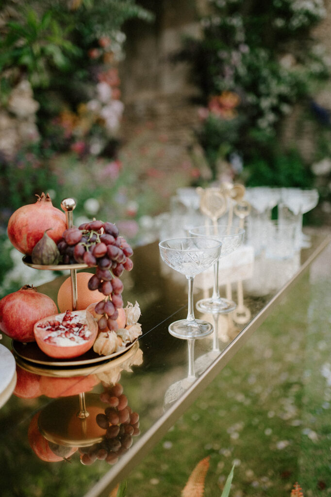 outdoor drinks reception at Euridge manor