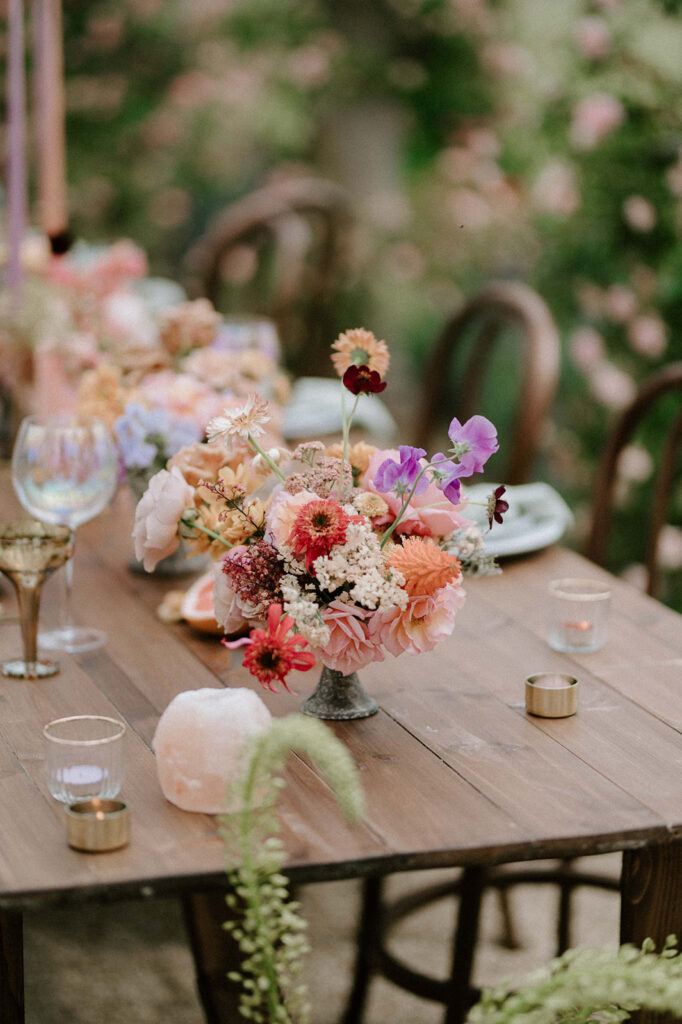 colourful floral centrepiece