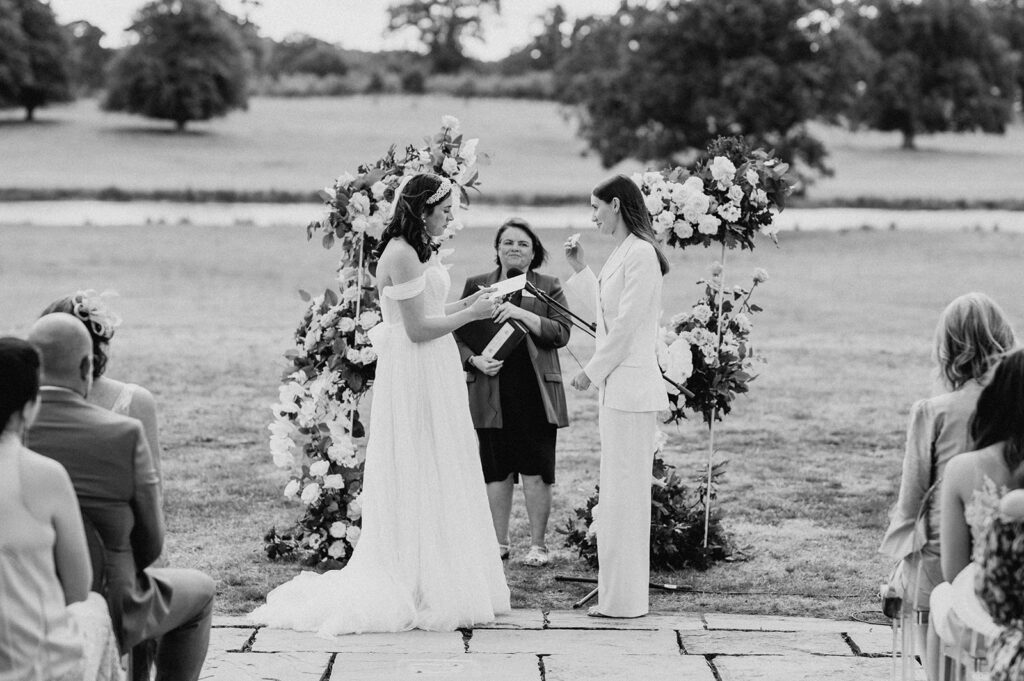 two brides sharing vows