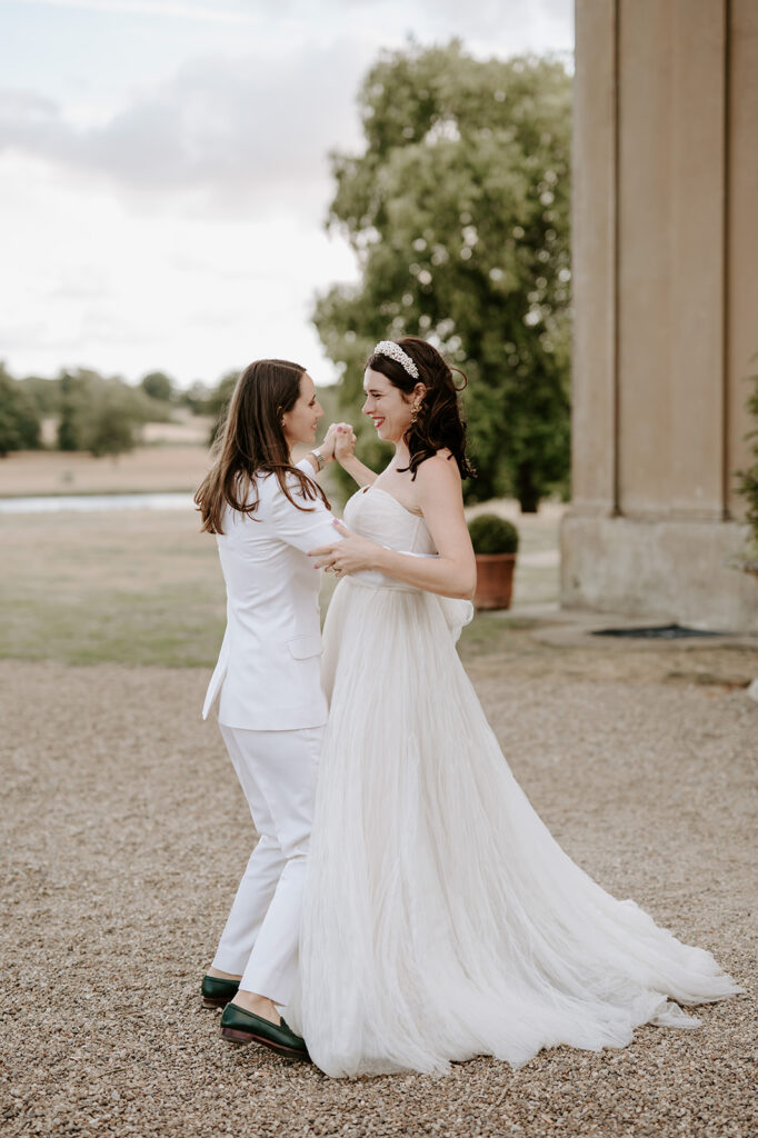 brides dancing at wilderness reserve