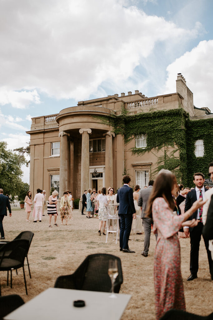 guests mingling at wedding