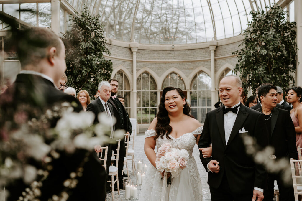 bride seeing groom during ceremony
