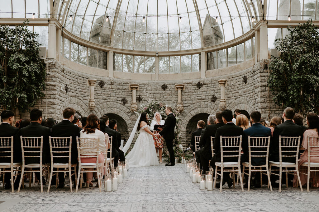 bride and groom getting married at tortworth court 