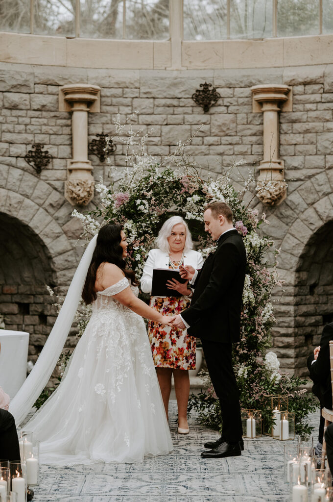 bride and groom getting married at tortworth court 